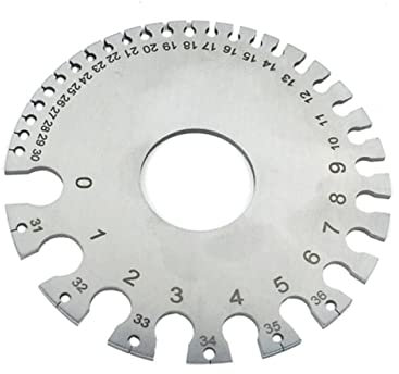 Angoily Wire Gauge Diameter Measuring Tool, Cable Thickness Ruler, Silver Metal Round Measure Diameter Gauge for Electrical and Diy Use