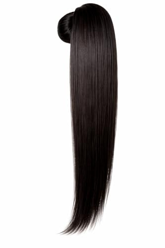 Coda Capelli Extension di Cavallo Lunga 70 cm – Termofibra Resistente, Effetto Naturale - Peso: 150 g - Facile da Applicare - Coda Finta Capelli Lisci, (Natural Black, Lisci) MARILIA