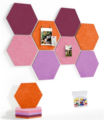 Groß Filz Pinnwand Selbstklebend Korkplatte Filzplatte mit 30 Pinnnadeln, 8 Stück Korkwand Filzboard Memotafeln Bulletin Board Memo Boards Wanddekoration für Büro Küche