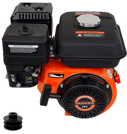SAKAWA Motor Gasolina 4 Tiempos 208CC 7 CV 20 mm + Polea 20mm