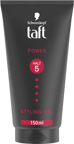 Schwarzkopf TAFT Gel Power (150 ml) Gel coiffant pour jusqu'à 48 heures de tenue forte, doux pour les cheveux et le cuir chevelu, végétalien