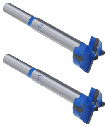 ECSiNG 2 Stück 21 mm Forstnerbohrer Hartmetall-Forstnerbohrer Holzlochschneider Holzlochsäge Schneckenöffner für Möbel Kunststoff-Türscharniere