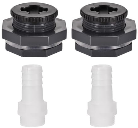 UHATa Wanddurchführung Tankadapter für Wassertank - G1 Gewinde mit Verschluss - [2er Set]