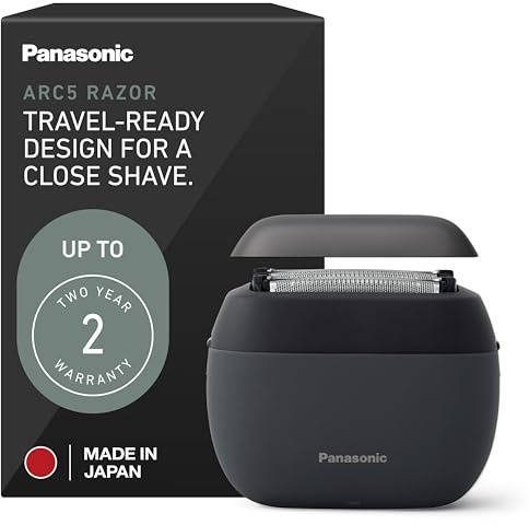 Panasonic ARC5 Palm-Sized Electric Razor, Handheld Luxury Compact Travel Shaver with 5-Blade Cutting System and USB-C Charging, Wet/Dry - ES-PV3A-K