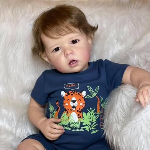 Anano Reborn Baby Vollsilikon Toddler Junge 20 Zoll Lebensechte Babypuppen Die Echt Aussehen Newborn Baby Puppe Realistische Silikon Babypuppe Junge Geburtstag Geschenk