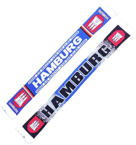 Schal Hamburg - Die Macht von der Elbe, blau-weiß-schwarz, Fussball, 1887, Fanschal, Strickschal