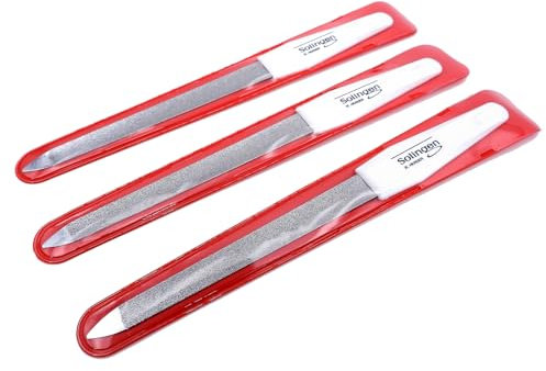 3 Hochwertige Nagelfeile - Solingen - Hohlfeilen Set 3-teilig Saphirnagelfeile Fein - Grob - Maniküre und Pediküre - Die original H.Herder Nagelfeilen - Formfeile Hohlfeile