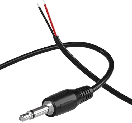 Unifizz 1Pcs 1FT 3.5mm TS Mono Male to Bare Wire Audio Cable, 1/8 2 Pole Plug Jack Connector, Replacement Repair Cord for Soldering Projects and DIY