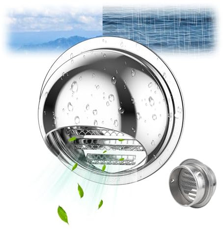 Griglia Di Scarico Rotonda, Griglia Di Ventilazione A Sfera, Griglia Di Aerazione A Parete Esterna In Acciaio Inox 304, Cucina Bagno Presa Di Ventilazione A Parete(160mm(6.3in))
