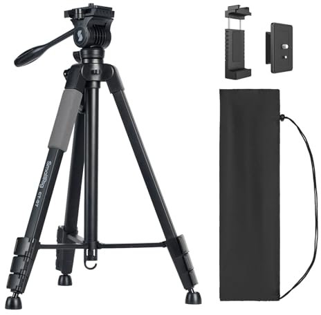 SMALLRIG CT-07 Camera Tripod Stand, 63.4 Travel Tripod for Camera, Phone Tripods with Quick-Switch Vertical/Horizontal Mount, Adjustable Angles & Max. 4kg Load with Carry Bag - 4689