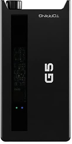 TOPPING G5 Hi-Res Portable DAC and Headphone Amplifier – USB, Bluetooth LDAC, NFCA Amp, ES9068AS DAC, Up to 1200mW Output, for IEMs & High-Impedance Headphones (Black)