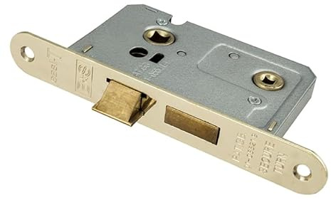 Kooples Hardware Easi-T Residential Bathroom Lock Range – Mortice Bathroom Door Lock Case for Thumbturn and Release (Electro Brassed, 64mm)
