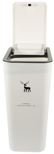 TOGEVAL Cestino Pattumiera Cucina Bagno Sottile con Coperchio a Pressione