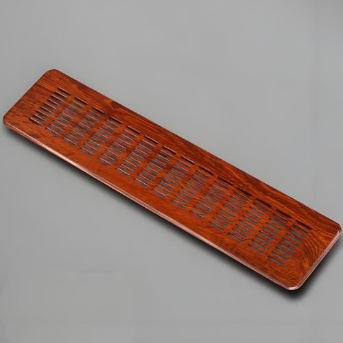250mm*80mm Louvered Ventilation Cover, Aluminum Alloy Rectange Vent Bevelled Edge Oak Redwood Mahagony Wood Grain Texture for Cabinet Shoe Closet Floor(Redwood Grain,250mm*80mm)