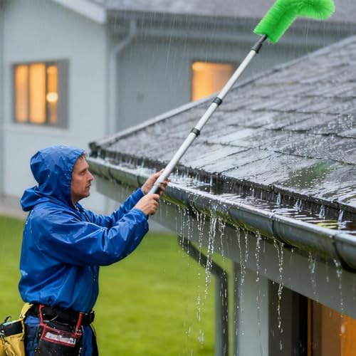 Telescopic Gutter Cleaner - Long Reach Handheld Brush, Debris Remover in Out of Reach Areas | Efficient Cleaning of Branches, Leaves, Garden, Farm