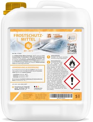 Scheibenreiniger Winter -60 °C Konzentrat, 5 L | Frostschutz für Scheibenwaschanlagen, klare Sicht, geeignet für Fächerdüsen