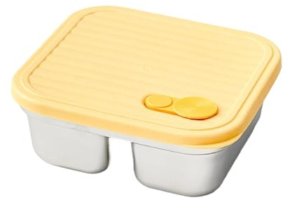 Maigridy Lonchera con separadores de acero inoxidable para almacenamiento de alimentos con tapa a prueba de fugas para uso diario y organización de comidas, lonchera portátil Divid