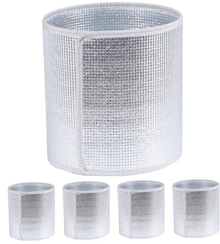 Lot de 5 housses isolantes pour plantes en aluminium idéales pour l'hiver. Protection contre le soleil et le gel parfaites pour les pots de fleurs.