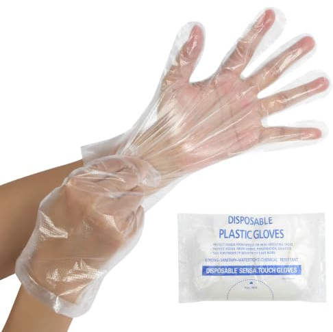Alaoo Guantes Desechables Plástico,100PCS Guantes Polietileno Engrosada