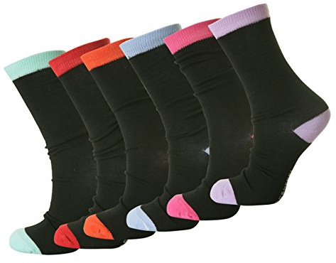 6 PAIRS NON ELASTIC DIABETIC LADIES EASY GRIP LOOSE SOFT TOP RICH COTTON SOCKS UK 4-7 EUR 35-39 Rozgul®