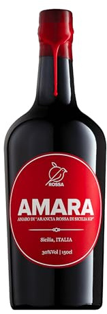 Rossa Amaro Amara della Sicilia | Amaro Siciliano con Scorze di Arancia Rossa Siciliane IGP | Vol. 30% 1500ml