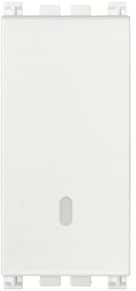 Vimar 0R19008.B Arké Pulsante 1P NO 10 A 250 V~ illuminabile, tasto sostituibile, dimensioni 2.23 x 4.9 x 3.69, colore bianco