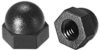 sourcing map 50stk. M4 Hutmutter, Hex Eichel Kuppelmuttern für Schrauben Bolzen Nylon Schwarz