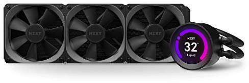 NZXT Kraken Z73 360mm RLKRZ7301 AIO RGB CPU Liquid Cooler Pantalla LCD personalizable Bomba mejorada Alimentada por CAM V4 Conector RGB Ventiladores de radiador Aer P 120mm (3