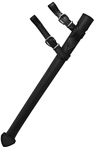 Andracor - Handgefertigte Klassische Schwertscheide - hochwertiger Waffen-Halter aus echtem Leder - individuell einsetzbar für LARP; Mittelalter, Cosplay & Fantasy -Schwarz - rechte Seite