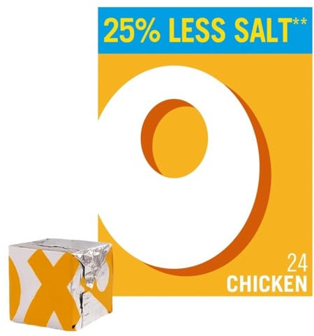 OXO Reduced Salt Chicken Stock Cubes, 24 Cubes, 142 g (1-Pack) | 24 Cubes, Ideal for Roasts, Casseroles & Gravy, Versatile for Everyday Cooking, Perfect for Winter & Holiday Meals
