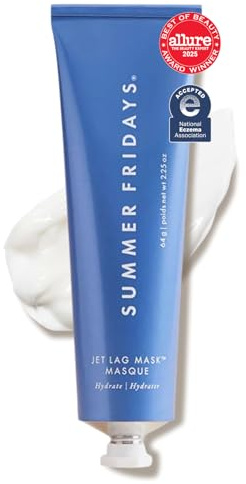 Summer Fridays Jet Lag Mask - Hydrating Face Moisturizer + Mask - Enriched with Hyaluronic Acid, Niacinamide, Glycerin + Antioxidants Helps Nourish Skin for a Renewed + Radiant Complexion (2.25 Oz)