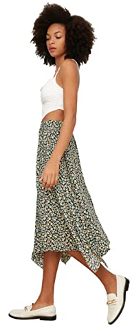 Trendyol Falda de Punto asimétrica asimétrica para Mujer, Color Multi, 40