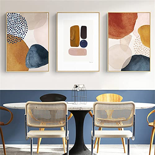 TROYSINC 3er Set Morandi Poster, Abstrakt Geometrie Bilder, Nordisch Kunstposter, Ohne Rahmen Leinwandbilder, Modern Einfach Wandkunst (Stil-A,40 x 50 cm)