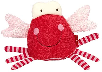 SIGIKID 39657 Badewannenspielzeug Krabbe, Stofftier für die Badewanne: Spiel & Spaß im Wasser beim Baden, für Kinder ab 12 Monaten, Rot/Krebs 12x18 cm