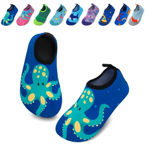 EDOTON Calcetines de Piscina Bebe, Zapatos de Playa para Niños con Suela Gruesa Antideslizante Zapatos de Playa para Niños Suaves y Duraderos