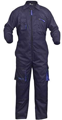 NORMAN Work Wear Men's Overalls Boiler Suit Coveralls Garage Overalls Mechanics Boilersuit 4 Colours (XL, NAVY BLUE)