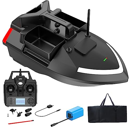 Köderboot Rc-Fischerboot, 500 M Kabelloses Angeln, Köderboot-Angelwerkzeuge, Dual-Motor-Fischfinder, 2 Kg Ladeunterstützung, Automatische Kreuzfahrt/Routenkorrektur Für Schwimmbäder, Seen,12000mah