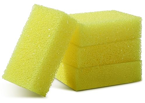 Yaomiao 4 Pcs Bug Scrubber Sponge Car Sponge Bug and Tar Remover Yellow Wash Cleaning Scrubber for Car Detailing
