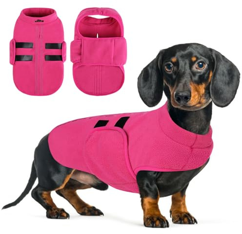 Queenmore Hundepullover Fleece Pullover Hundemantel Winter, Rosa, M | Hundepullover Kleine Hunde, Hundeweste Wintermantel Hunddackel, Pullocver Chihuahua, Bulldog, Greyhound, Drinnen Und Draußen