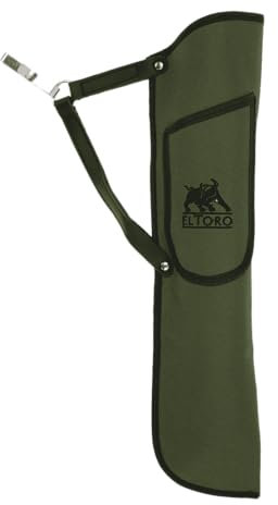 elToro Base² - Seitenköcher mit aufgesetzter Tasche, inkl Gürtelhaken, wasserabweisendes Cordura, 50 cm, RH, LH (Grün)