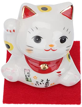 MAGICLULU 1stück Kawaii Keramik Katze Dekorationsfigur Niedliche Winkekatze Für Zuhause Feng Shui Für Tv-Schrank Oder Schreibtisch Langlebig Charmant Für Jedes Wohnambiente