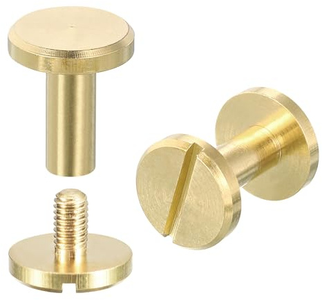 QUARKZMAN 15 Paar Leder Nieten Set, 10x12mm Hohlnieten Ledernieten Nieten für Kleidung, Nietenzange, Schlagnieten, Rundkopfnieten Werkzeug, Nietwerkzeug für Leder - Messingfarbe