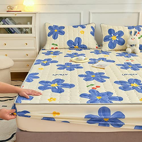 JIANINGHOME Weiches strapazierfähiges Spannbettlaken 150x200,rutschfeste Matratzenschoner-Bettwäsche für Schlafzimmer