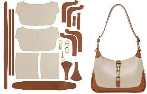 POPSEWING Jackie-Tasche aus echtem Rindsleder, DIY-Set für Damen, Nähset für Erwachsene, Lederherstellungsset für personalisierte Geschenke