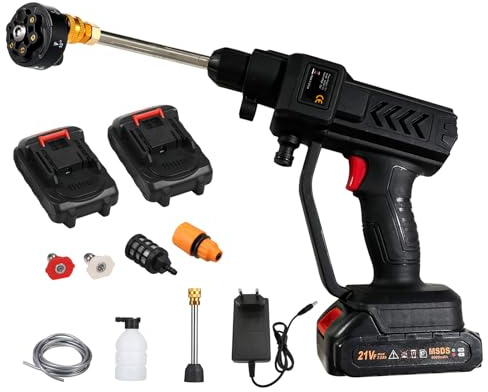 Kavolet Idropulitrice a Batteria 60Bar 300W Idropulitrice Portatile, Idropulitrice ad alta potenza con batteria ricaricabile Ugelli 5in1 Idropulitrice Senza Fili per Auto Pulire Giardino Terrazza