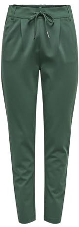 ONLY Damen Onlpoptrash Life Easy Col Pant PNT Noos Regular Fit Hose Mit Kordelzugverschluss Für Lounge Und Freizeit , Pineneedle ,M / 32L