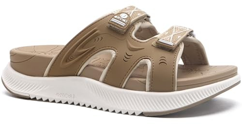 ONCAI Damen Orthotic Sandalen Frauen Erholung Wandern Slides Arch Support Plantar Fasciitis Komfort Orthopädische Soft Cushion Sommer Einstellbare Sandalias,Beige Größe 40