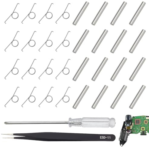 NBEADS 20 Pcs Trigger Keys Springs, L2 R2 Trigger Buttons Springs Trigger Button Replacement Parts with Tweezers Screwdriver Tools for PS5 Springs Assembly Controller Replacement, Platinum