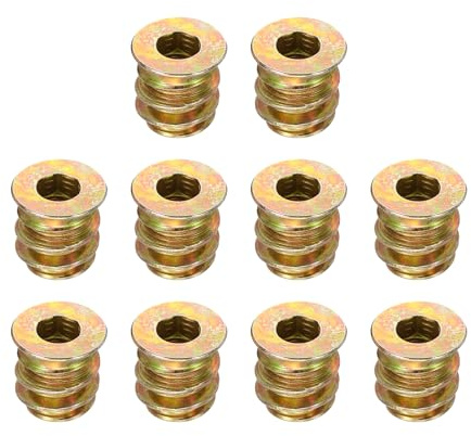 sourcing map Lot de 20 écrous hexagonaux pour meubles en bois M4 x 10 mm