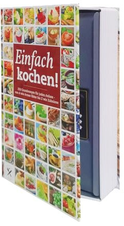 KH-Security Kochbuch-Safe - Geldversteck Geheimversteck Geheimfach Tresor Safe aus Aluminium mit dreifachem Zahlenkombinationsschloss